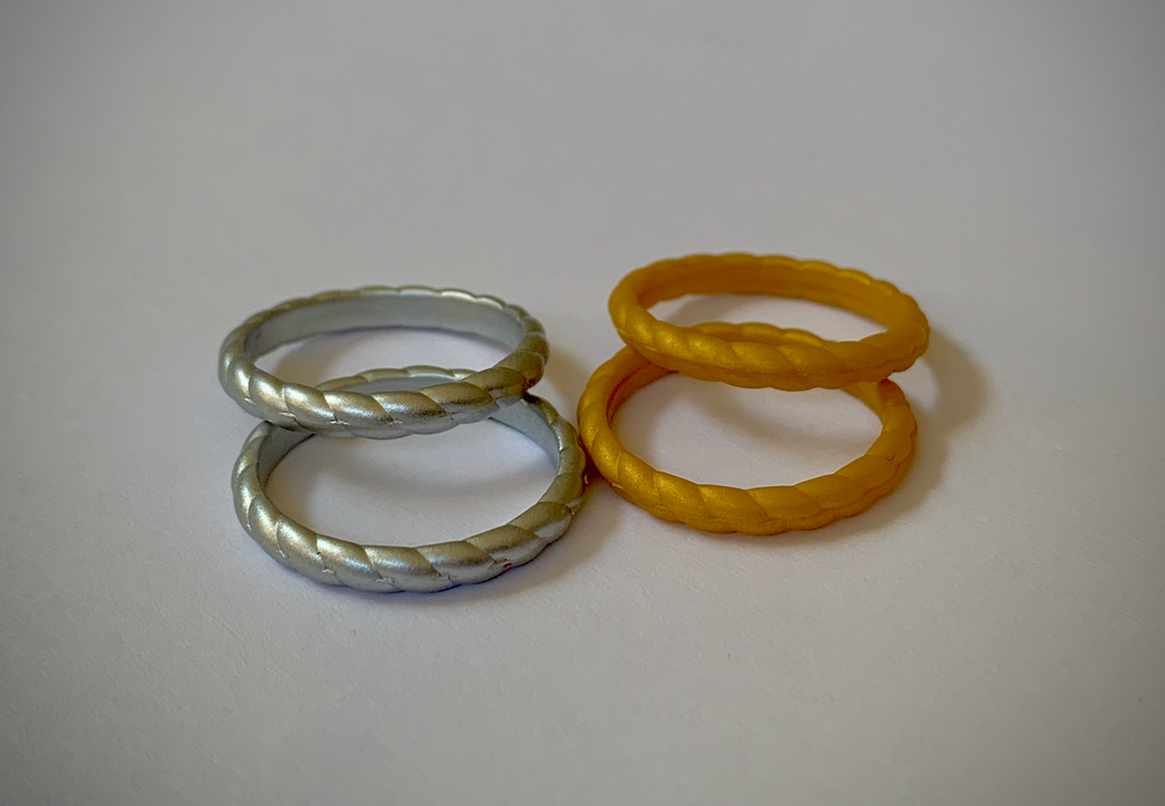 Silicone Gold Twisted Narrow Band ring RENTAL