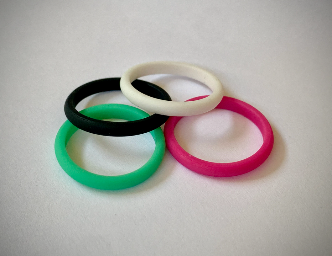 Silicone Narrow Colourful Band Rings RENTAL