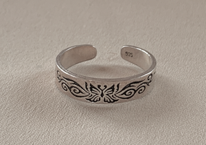 Silver Open Back Ring w/Butterfly RENTAL