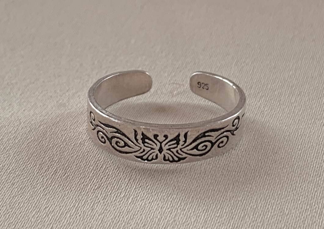 Silver Open Back Ring w/Butterfly RENTAL