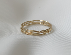 Detailed Multi Strand Golden Band Ring RENTAL