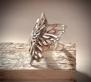 Tall Silver Butterfly Wing Ring RENTAL