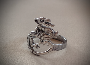 Tall Silver Dragon Ring RENTAL