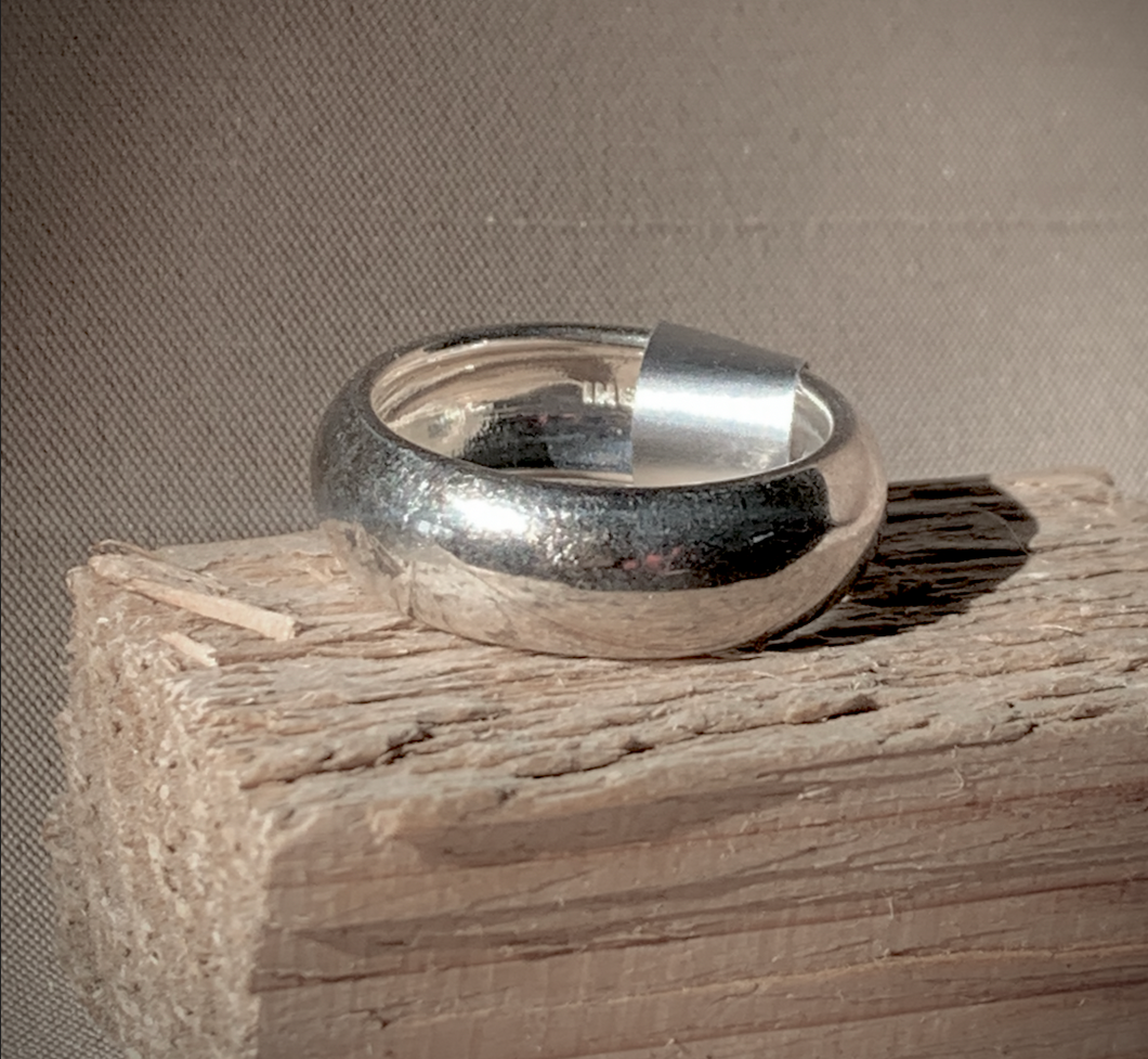 Wide Domed Sterling Wedding Band ring RENTAL