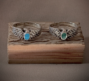 Elegant Eagle Wing Ring with Green or Blue Stones RENTAL