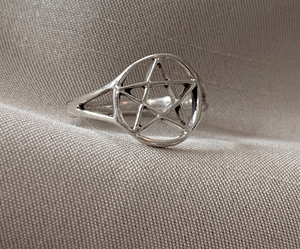 Light, Open, Pentacle 925 Silver Ring RENTAL