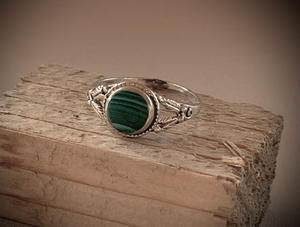 Round Turquoise Variegated Stone on 925 Silver Ring RENTAL