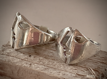 Load image into Gallery viewer, Picasso Inspired Large Silver Face Ring RENTAL
