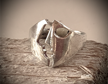 Load image into Gallery viewer, Picasso Inspired Large Silver Face Ring RENTAL
