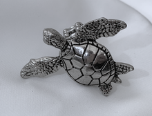 Load image into Gallery viewer, Massive Turtle Ring in Silver on Stretch RENTAL
