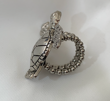 Load image into Gallery viewer, Massive Turtle Ring in Silver on Stretch RENTAL
