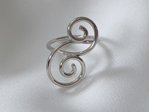 Silver Tall Open Wrap Ring w/Swirls, Flex RENTAL