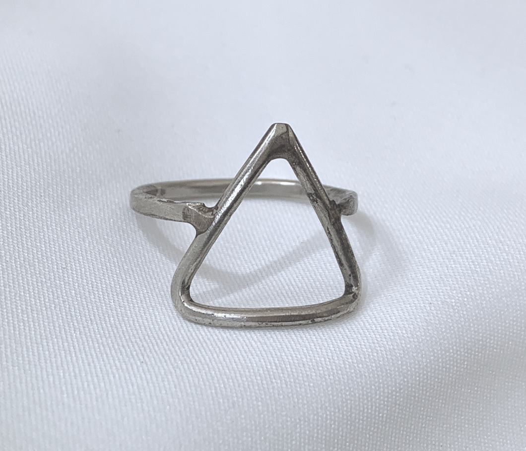 Large Open Triangle Silver Ring RENTAL