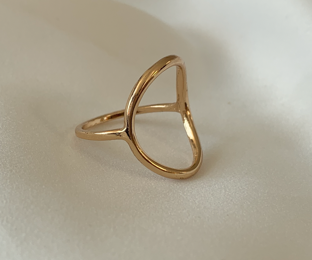 Open Circle on Gold Tone Ring RENTAL