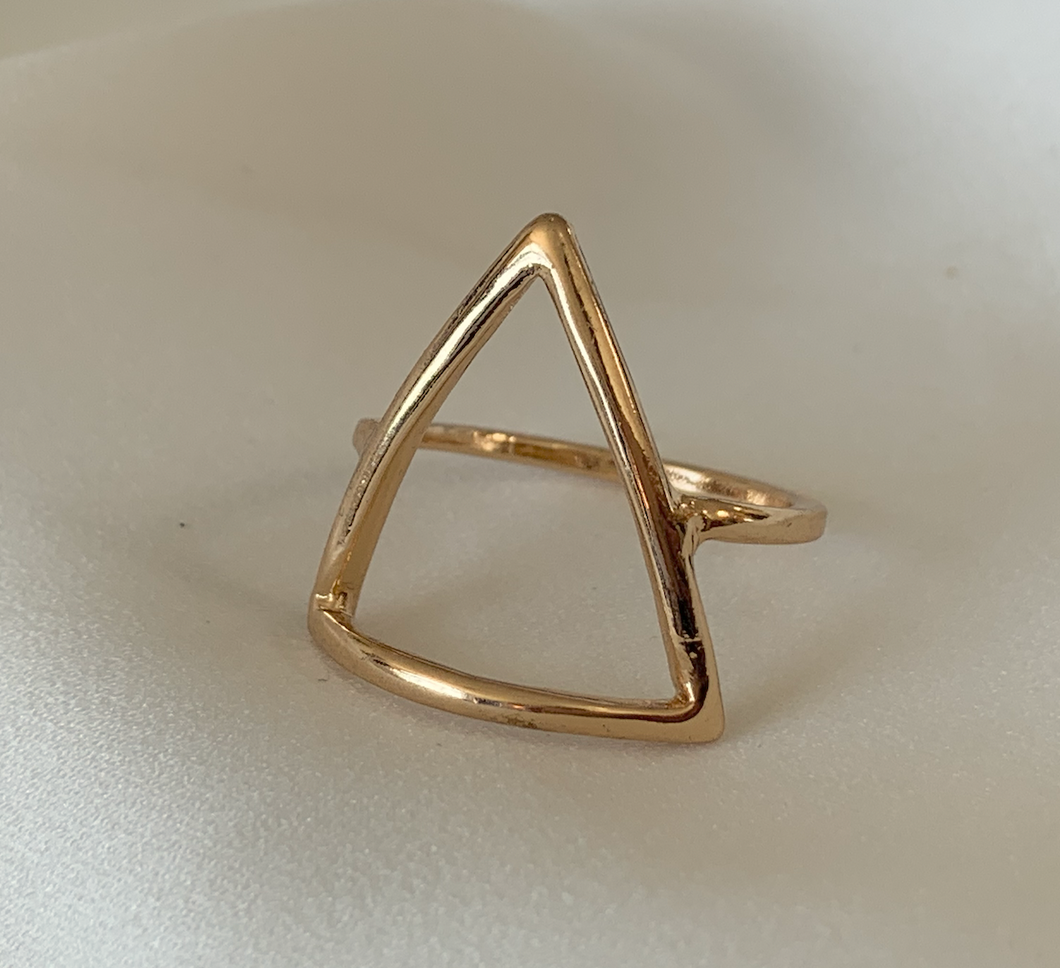 Large Open Triangle Gold Ring RENTAL