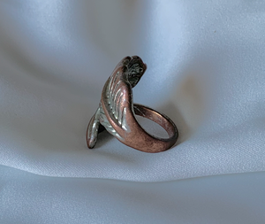 Double Leaf Wrap Ring Copper/Silver RENTAL