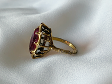 Load image into Gallery viewer, Early 1900&#39;s Faux Ruby on Twig Inspired Brass Setting RENTAL
