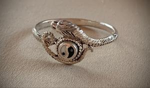 Narrow Snake Wrap Ring with Yin & Yang RENTAL